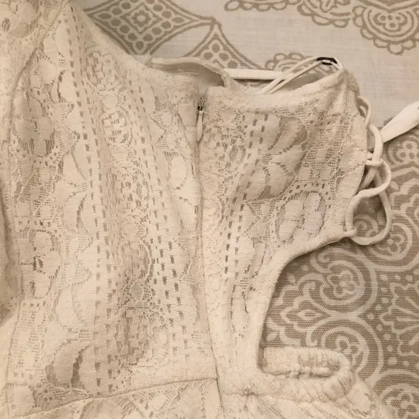 Abercrombie & Fitch Strappy Lace Open Back Fit & Flare Dress XS - Image 6