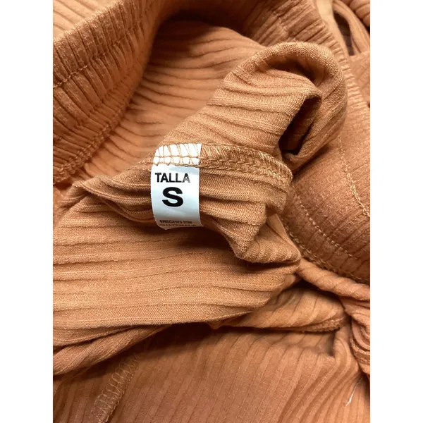 Billabong Essentials Ribbed Wide Leg Pants Orange Terracotta Drawst Small NWOT - Image 5
