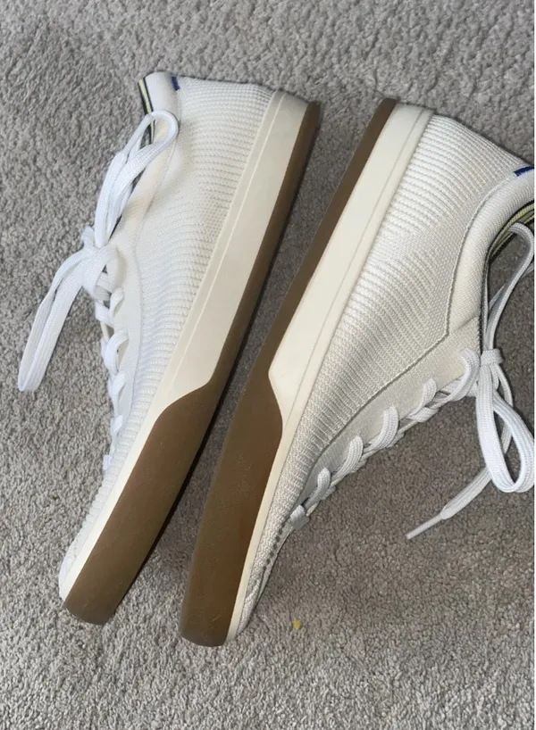 Rothy’s The Lace Up Vanilla Off White Textile Athletic Sneaker Shoes Wm 9US 40EU - Image 4