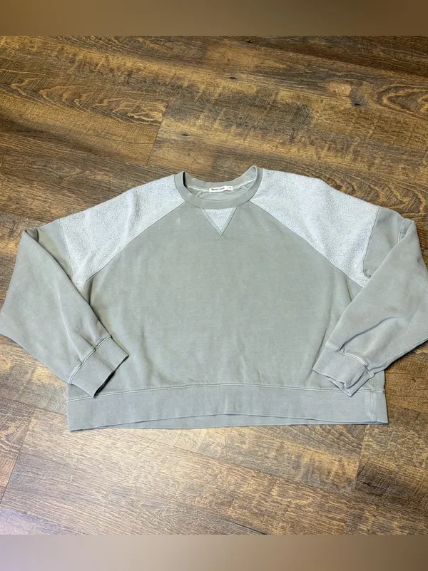 Marine Layer Cloud 9 Cropped Pullover Sweatshirt Women's Medium Shadow Green - Image 3