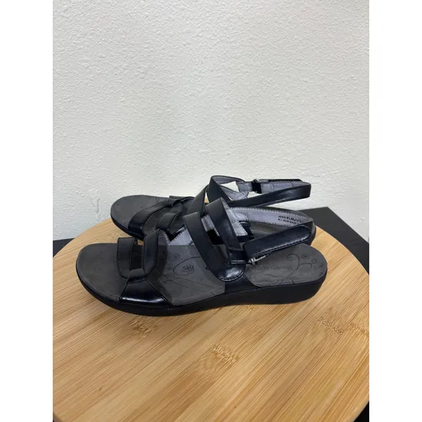 Baretraps Sandals 6.5 M Jerie Black Strappy Slingback Comfort Wedge Walking Shoe - Image 9