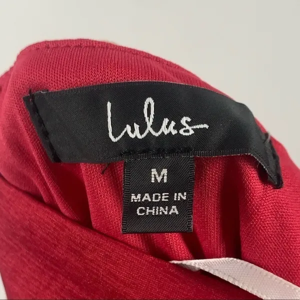 NWT Lulus Bursting With Beauty Halter Trumpet Midi Dress‎ in Berry Red Size M - Image 7