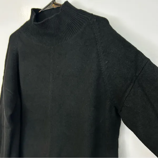 Maeve Anthropologie Black Mock Neck Asymmetrical Pullover Sweater Size Large - Image 5
