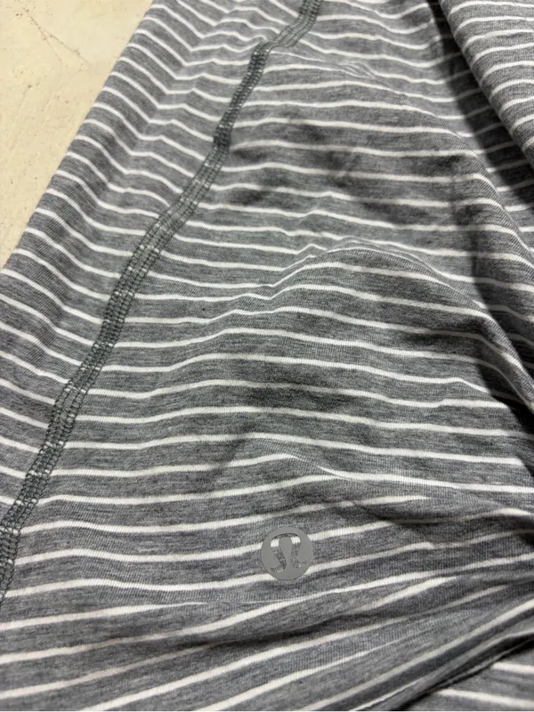 Lululemon Striped Gray & White knotted back tank top - Image 5