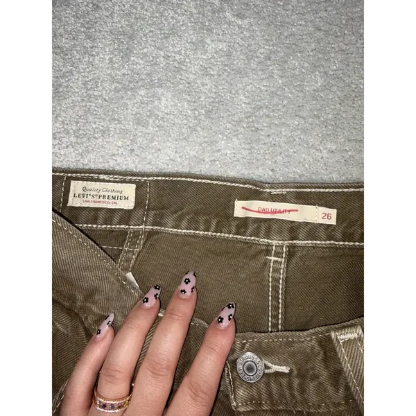 Levis Dad Utility Carpenter Jean Women Sz 26x30 Brown Denim Premium Big E - Image 4