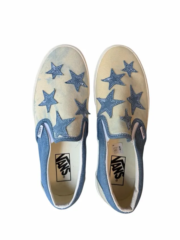 Vans NEW Unisex Starry Night Denim Classic Slip On Shoe Size 8.5 or 7 #260125 - Image 7