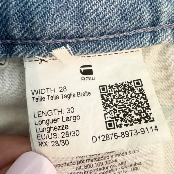 G Star Raw 3301 Jeans Size 28 Blue High Waist‎ Frayed Straight Crop Alternative - Image 8
