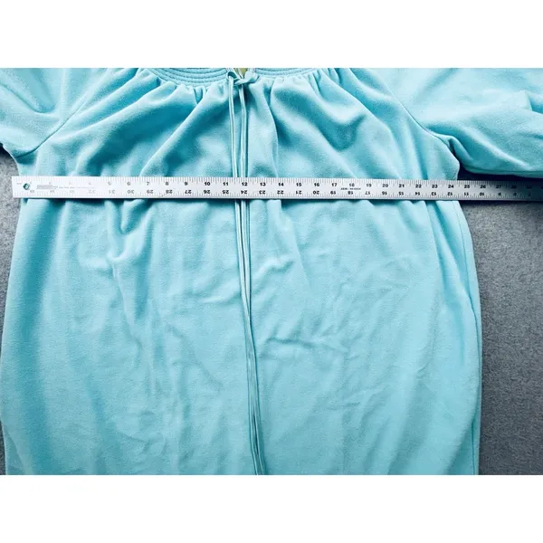 Vintage‎ Evelyn Pearson Womens Blue Teal Robe 70s Loungewear Nightgown Housecoat - Image 9
