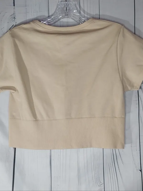 Aerie Offline Sidewalk Seamless Ribbed Cropped Athleisure Short Sleeve Top - Image 5