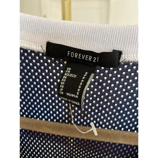 Forever 21 Navy Mesh Football Jersey‎ Graphic Basketball Sporty Gameday Soccer S - Image 4