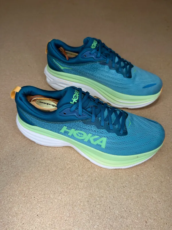 HOKA Bondi 8 Men’s 11D Deep Lagoon Ocean Mist Running Shoes 1123202-DLOM - Image 2