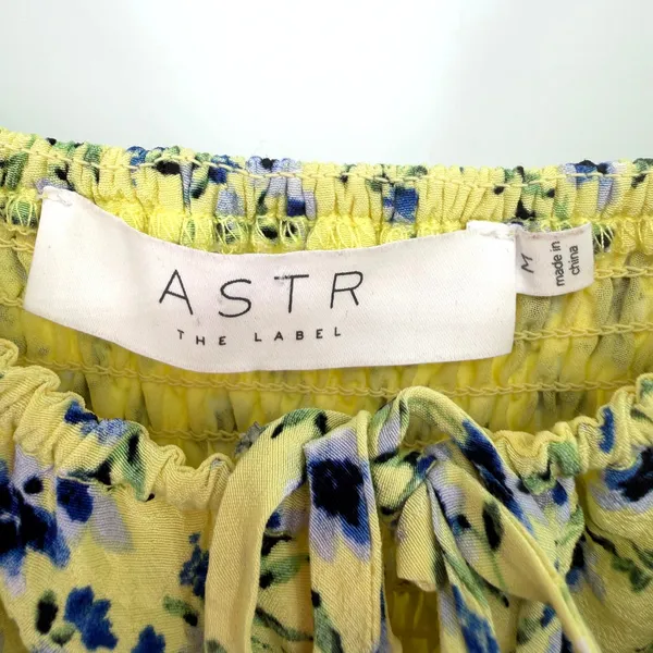 ASTR THE LABEL Chalet Floral‎ Mini Dress Women Medium Yellow Coquette Feminine - Image 6