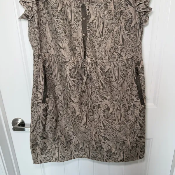 Banana Republic Heritage 14 Botanical Print Ruffle Dress Fairy Grunge Whimsigoth - Image 5
