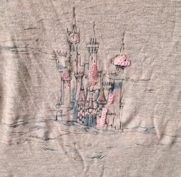 LC Lauren Conrad Cinderella Disney Castle Tee Shirt, Size Medium - Image 8