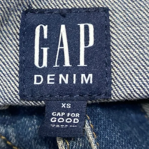 Gap Women's Blue Long Sleeve Medium Wash Pocket Button Up Denim Jacket Size XS - Image 3