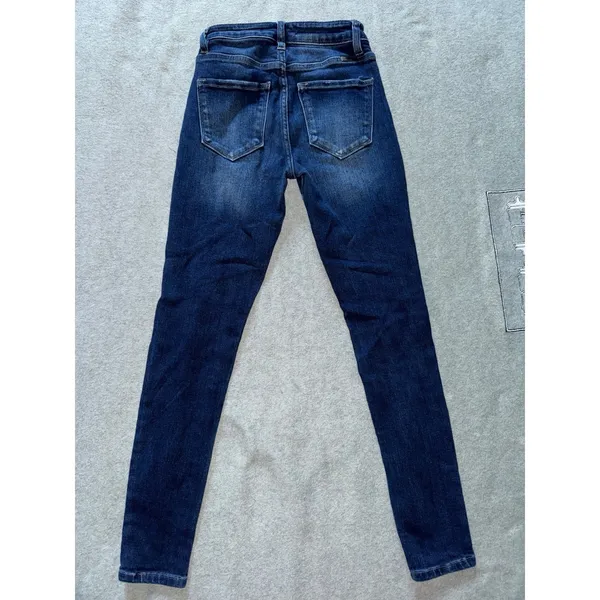 KanCan Women's Distressed Denim Blue Skinny Jeans Size‎ 24 - Image 5