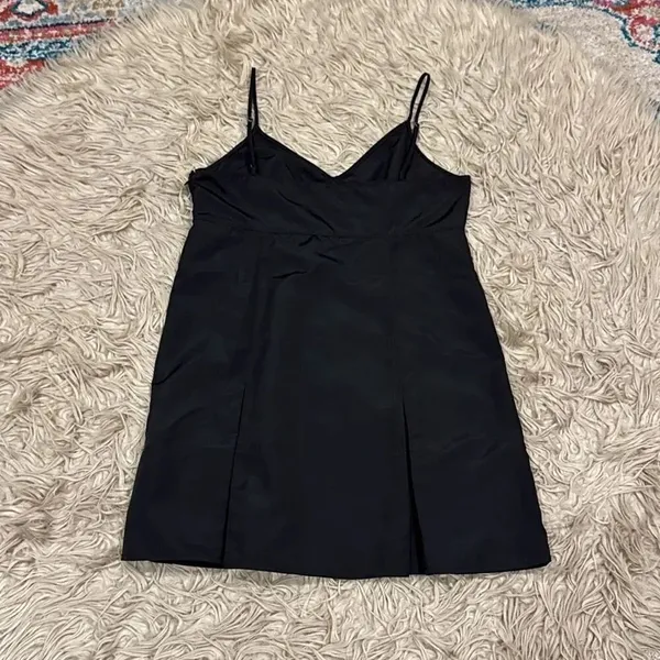 Open Edit Taffeta Pleated Sleeveless Minidress in Black size medium - Image 6