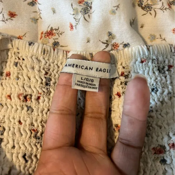 American Eagle Outfitters Ditsy Floral Cotton Linen Button Front Dress‎ Size L - Image 10