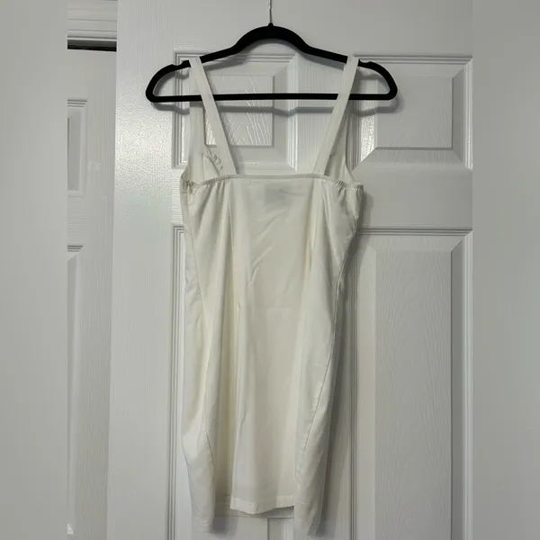 Hello Molly White Mini Dress with Ruching - Image 2
