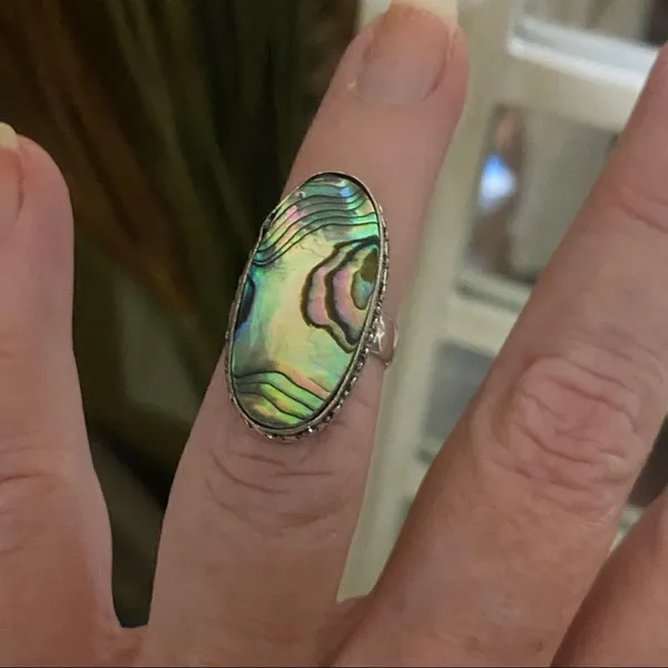 Abalone Sterling Silver Rings Size 61/4 - Image 2