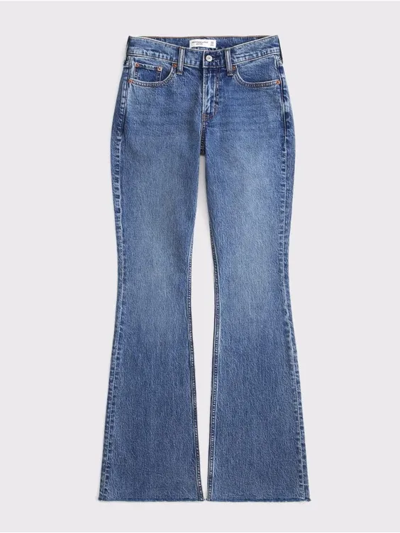 Abercrombie & Fitch Mid Rise Bootcut Frayed Hem Jean - Image 6