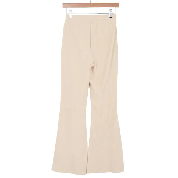 Aerie Pants Womens XS Flare Corduroy Cream High Waisted Seam Front Excellent - Image 3