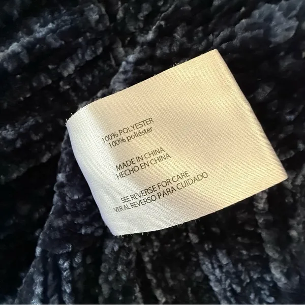 Orvis Navy Blue Chenille Crewneck‎ Pullover Sweater Medium - Image 4
