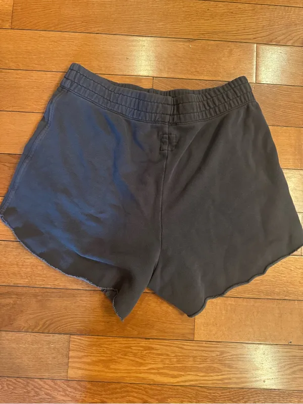 Aerie High-Waisted Raw Hem Sweat Shorts - Charcoal Gray (Size Medium, EUC) - Image 5