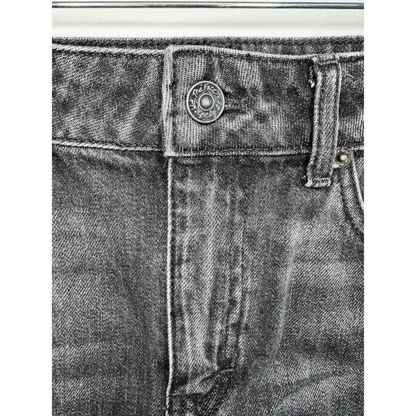 We‎ The Free People Black Denim Mini Skirt 25 Frayed Hem Rocker Festival Revival - Image 13