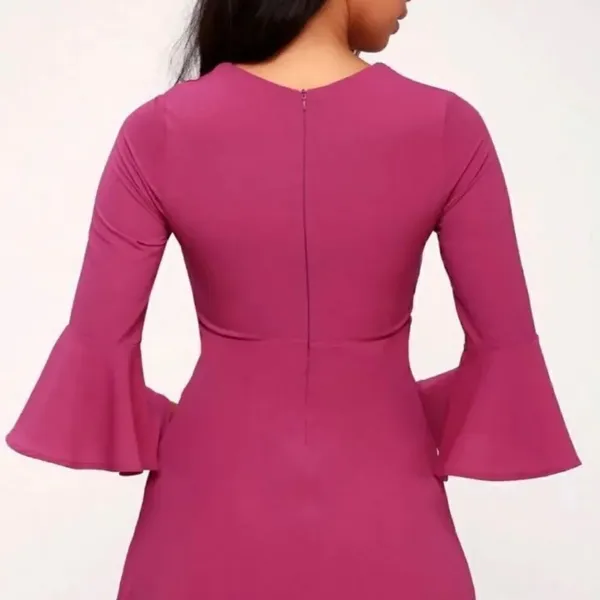 Lulu's Fuschia Bell Sleeve Mini Dress - Image 2