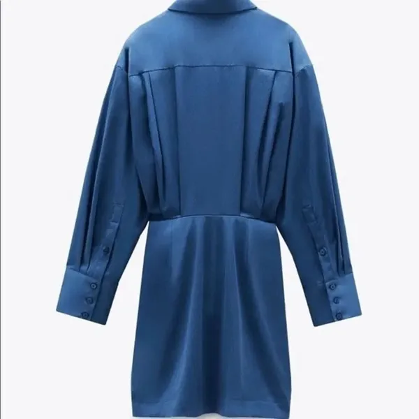 ✨Zara Blue Pleated Shirt Dress✨ - Image 7