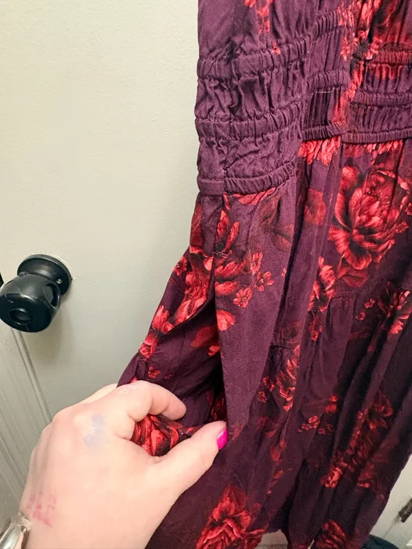 Old Navy Plum waist defined NwT women’s Midi Dress with Floral Print - Image 10