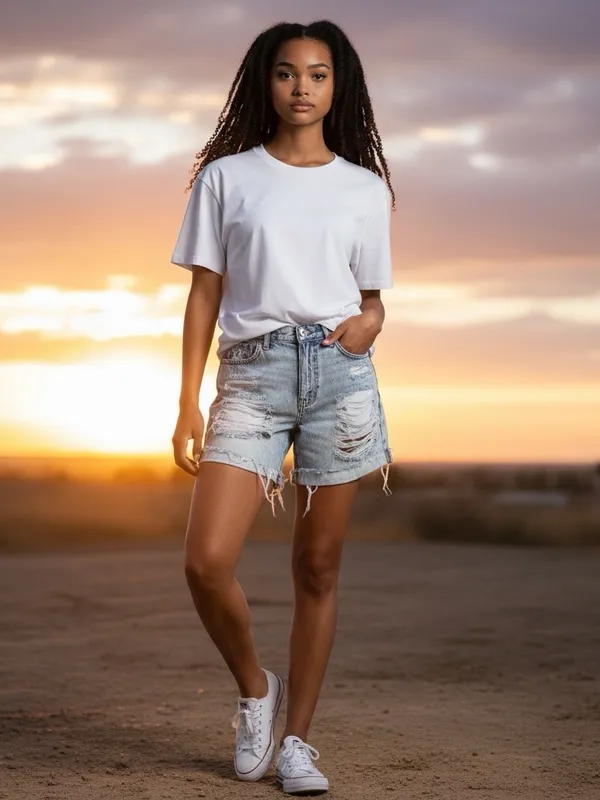 American Eagle Women’s 0 Acid Wash Distressed Denim Cutoff Shorts Super Stretch - Image 3