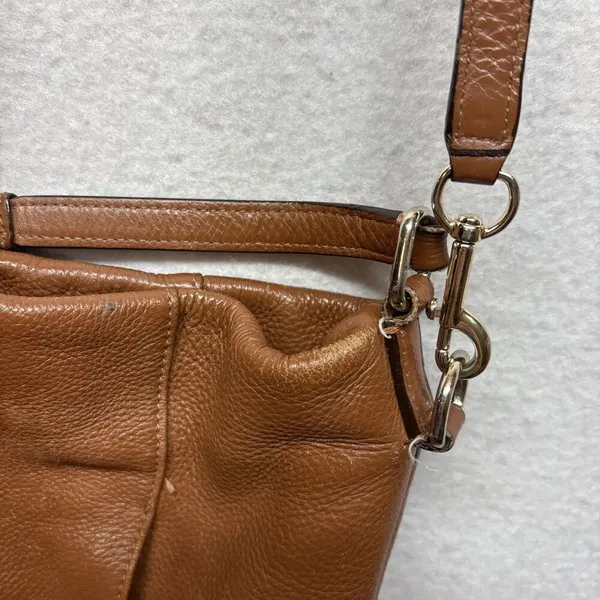 Coach Brown Pebbled Leather Madison Isabelle Hobo Bag Purse Shoulder Crossbody - Image 9