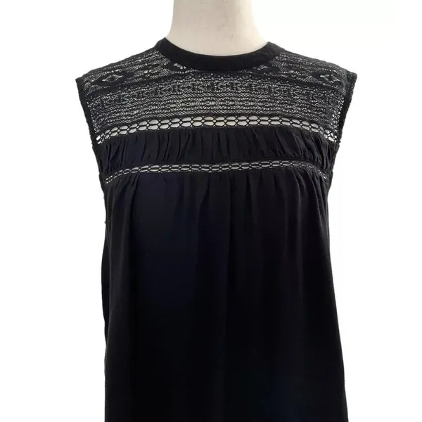 Old Navy Women's Medium Black Sleeveless Top with Lace | #11 - Image 4