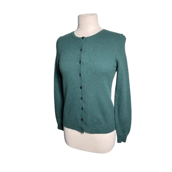 CASHMERE BY CHARTER CLUB Women’s Forest Green Button Up Cardigan - Image 4