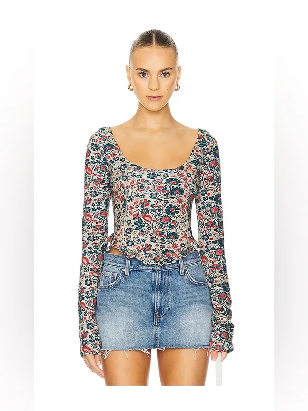 Free People Melanie Long Sleeve Top Medium - Image 3