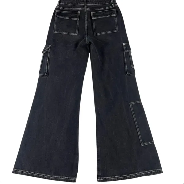 Superdown Natt Baggy Cargo Black Wide Leg Jeans Size XS - Image 12