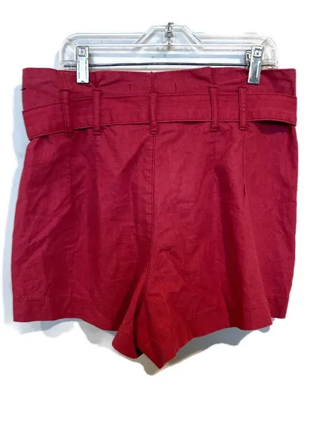 Abercrombie & Fitch High-Waist Linen Cotton Blend Shorts with Tie & button front - Image 3
