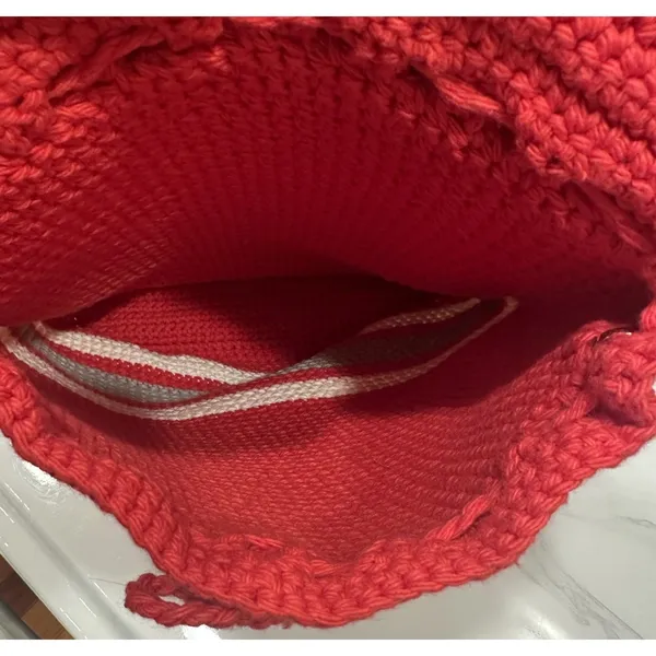 Ohio State Buckeyes Crochet Convertible Drawstring Backpack Bag & Glasses Case Red - Image 7