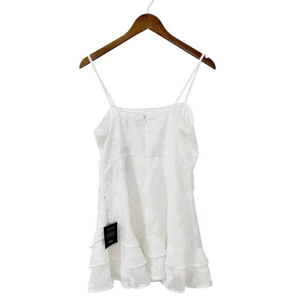 Lulus Days with You White Floral Burnout Ruffled Mini Dress size Large NWT - Image 3