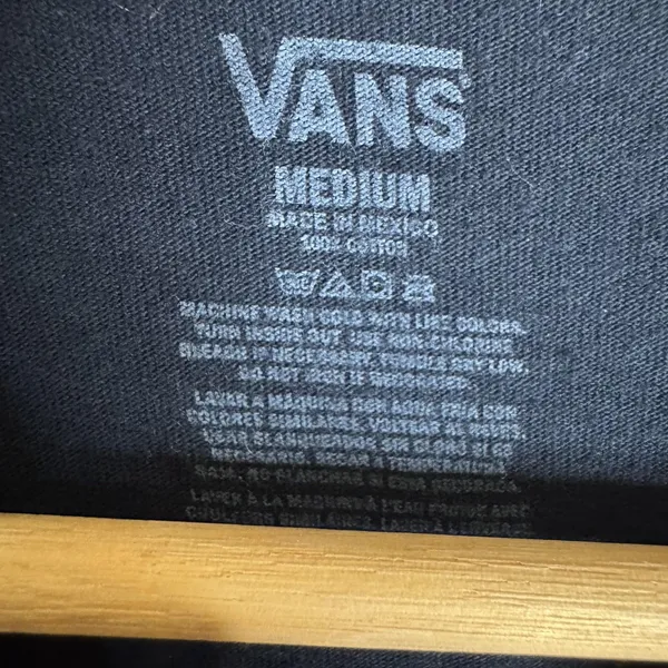 Vans Shirt Medium Navy Off The Wall Checkerboard Graphic Short Sleeve - Image 4