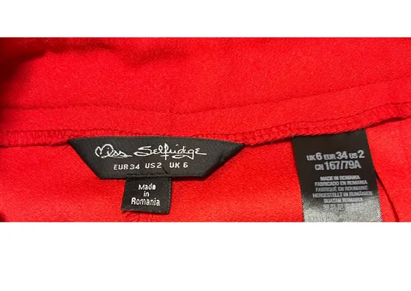 Miss Selfridge Red Belted High-Rise Wide-Leg Pants Bottoms Trousers Slacks Size 2 ❤️✨ - Image 8