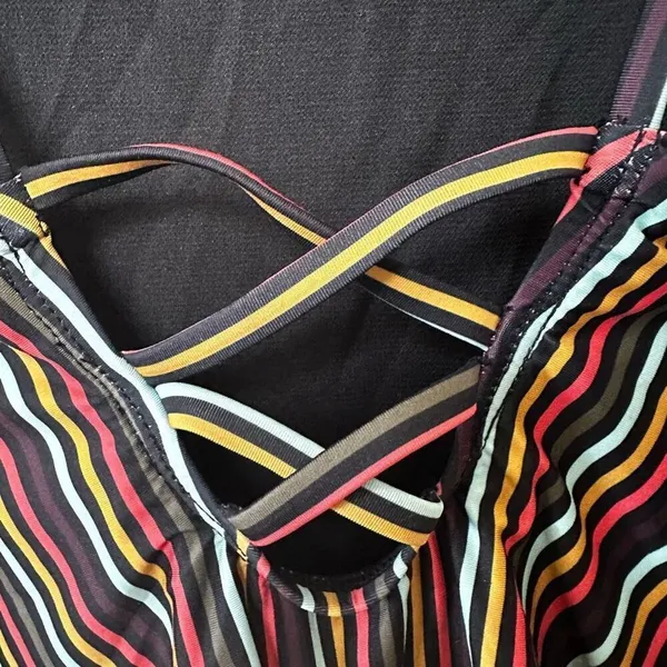 Free Press black striped one piece swimsuit - Image 3