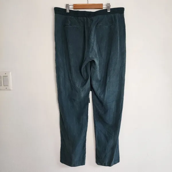 Mono B Pull-on Lightweight Pants Dark Teal Blue Tencel Cropped Size L - Image 4