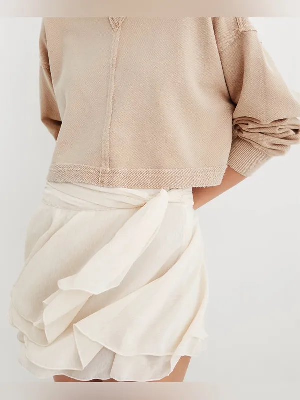 aerie Cream Layered Chiffon Skirt - Image 2