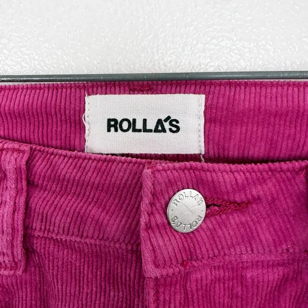 Rollas Original Straight Leg Pants Womens 26 Pink High Rise Corduroy 26x28 - Image 4