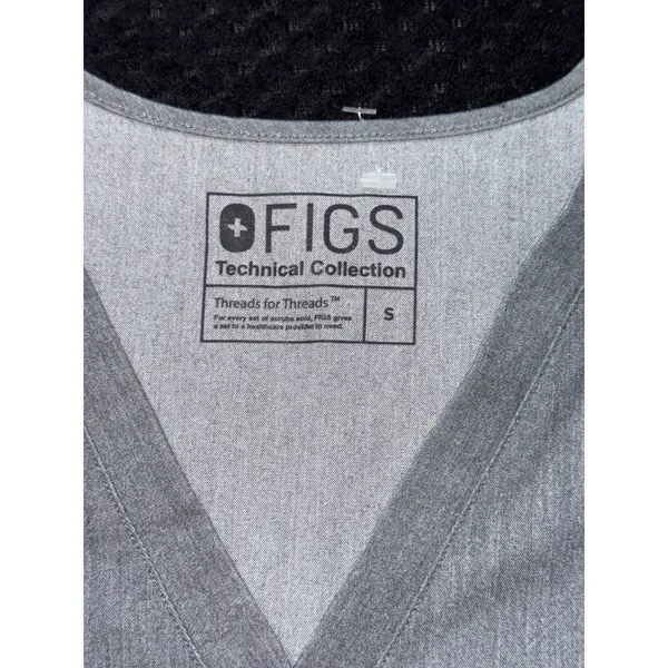 FIGS‎ Women's Technical Collection Scrub Top Gray Short Sleeve V Neck Sz Small - Image 4