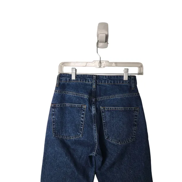Free The People We The Free Blue Dark Wash Denim Ankle Barrel Jeans Size 25 - Image 6