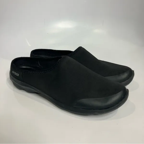 Crocs duet busy day 2.0 Satya mule flat black women’s size 7 casual minimalist‎ - Image 2